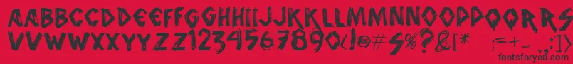Vtks-Schriftart – Schwarze Schriften auf rotem Hintergrund