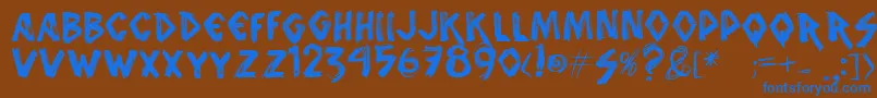 Vtks-fontti – siniset fontit ruskealla taustalla