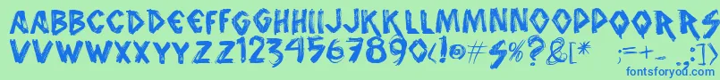 Vtks Font – Blue Fonts on Green Background