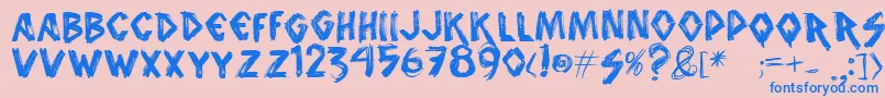 Fonte Vtks – fontes azuis em um fundo rosa
