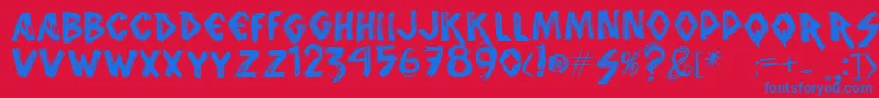 Vtks Font – Blue Fonts on Red Background