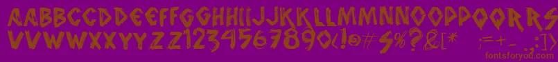Vtks-Schriftart – Braune Schriften auf violettem Hintergrund