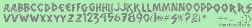 Vtks-fontti – harmaat kirjasimet vihreällä taustalla