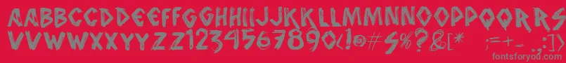 Vtks-Schriftart – Graue Schriften auf rotem Hintergrund