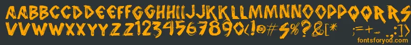 Vtks Font – Orange Fonts on Black Background