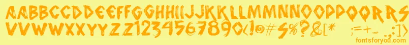 Vtks Font – Orange Fonts on Yellow Background