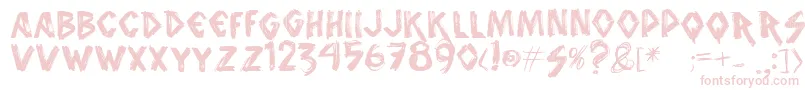 フォントVtks – 白い背景にピンクのフォント