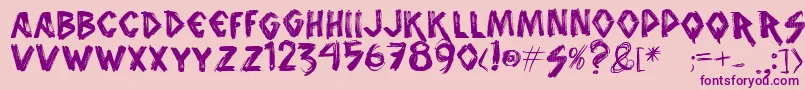 Vtks-fontti – violetit fontit vaaleanpunaisella taustalla