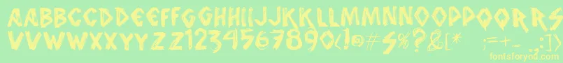 Vtks Font – Yellow Fonts on Green Background