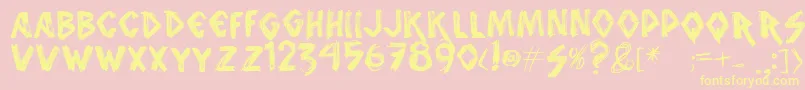 Vtks Font – Yellow Fonts on Pink Background
