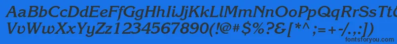 Шрифт KorinnacBolditalic – чёрные шрифты на синем фоне