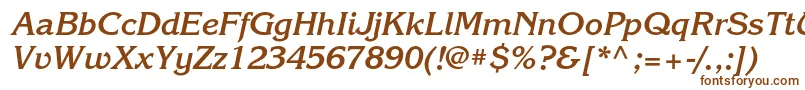 KorinnacBolditalic-Schriftart – Braune Schriften auf weißem Hintergrund