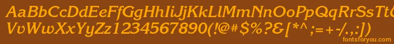 KorinnacBolditalic Font – Orange Fonts on Brown Background