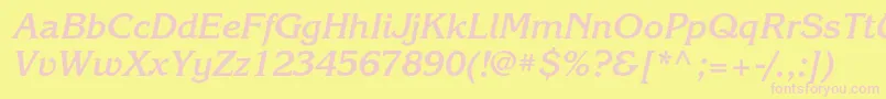Шрифт KorinnacBolditalic – розовые шрифты на жёлтом фоне
