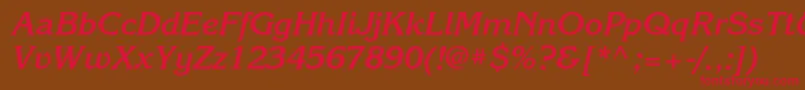 KorinnacBolditalic Font – Red Fonts on Brown Background