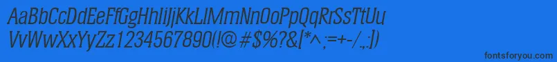 Шрифт HeliumItalic – чёрные шрифты на синем фоне