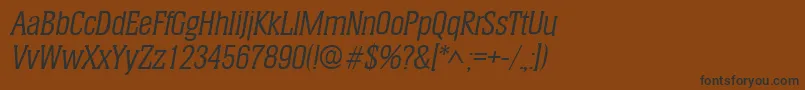 HeliumItalic-fontti – mustat fontit ruskealla taustalla