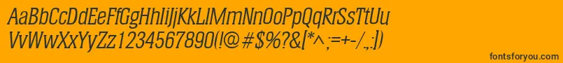 HeliumItalic-Schriftart – Schwarze Schriften auf orangefarbenem Hintergrund