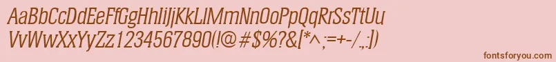 HeliumItalic-fontti – ruskeat fontit vaaleanpunaisella taustalla