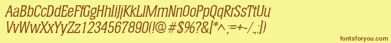 HeliumItalic Font – Brown Fonts on Yellow Background