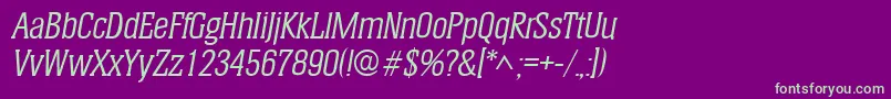 Шрифт HeliumItalic – зелёные шрифты на фиолетовом фоне