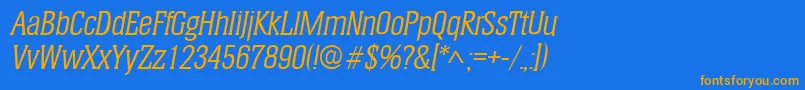 Шрифт HeliumItalic – оранжевые шрифты на синем фоне