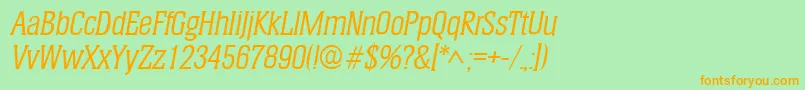 HeliumItalic Font – Orange Fonts on Green Background