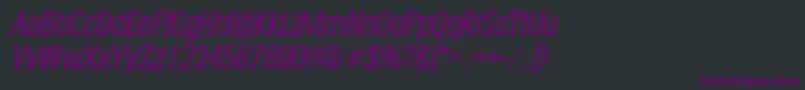 Шрифт HeliumItalic – фиолетовые шрифты на чёрном фоне