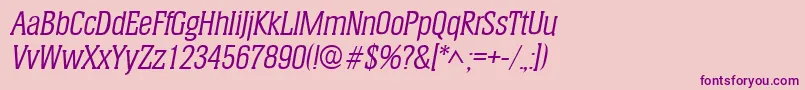 HeliumItalic-Schriftart – Violette Schriften auf rosa Hintergrund