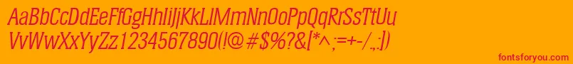 フォントHeliumItalic – オレンジの背景に赤い文字