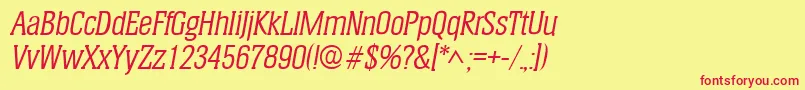 HeliumItalic Font – Red Fonts on Yellow Background