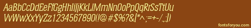 HeliumItalic Font – Yellow Fonts on Brown Background