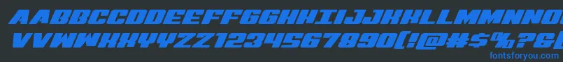 Virginhybridexpand Font – Blue Fonts on Black Background