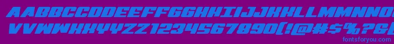 Virginhybridexpand Font – Blue Fonts on Purple Background