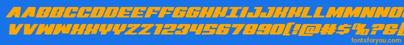 Virginhybridexpand Font – Orange Fonts on Blue Background