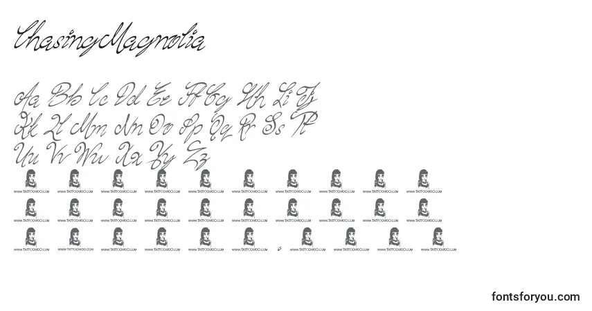 Schriftart ChasingMagnolia – Alphabet, Zahlen, spezielle Symbole