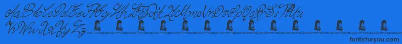 ChasingMagnolia Font – Black Fonts on Blue Background