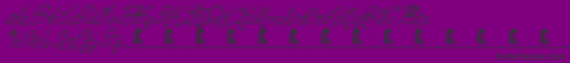 Fonte ChasingMagnolia – fontes pretas em um fundo violeta