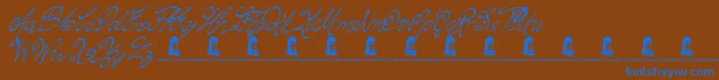 ChasingMagnolia Font – Blue Fonts on Brown Background