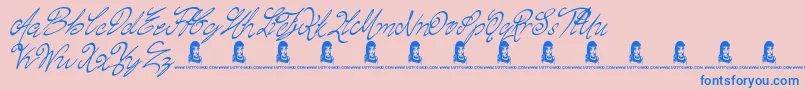 ChasingMagnolia Font – Blue Fonts on Pink Background