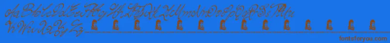 ChasingMagnolia Font – Brown Fonts on Blue Background