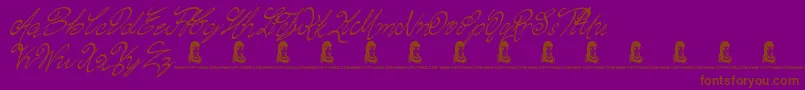 ChasingMagnolia Font – Brown Fonts on Purple Background