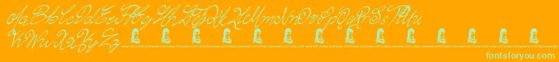 ChasingMagnolia Font – Green Fonts on Orange Background