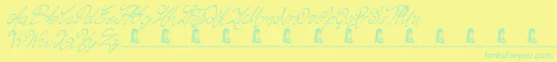 ChasingMagnolia Font – Green Fonts on Yellow Background