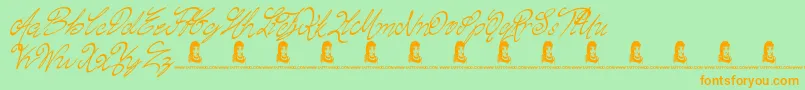 ChasingMagnolia Font – Orange Fonts on Green Background