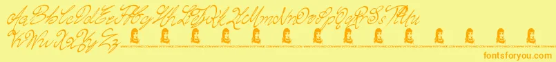 ChasingMagnolia Font – Orange Fonts on Yellow Background