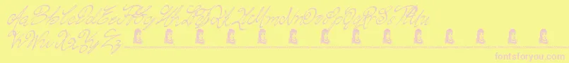 Fonte ChasingMagnolia – fontes rosa em um fundo amarelo