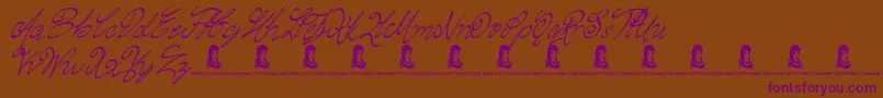 ChasingMagnolia Font – Purple Fonts on Brown Background