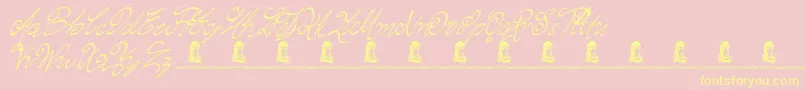 ChasingMagnolia Font – Yellow Fonts on Pink Background