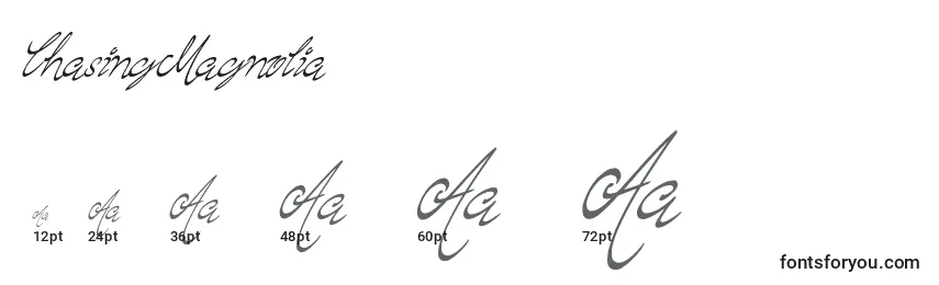 Größen der Schriftart ChasingMagnolia